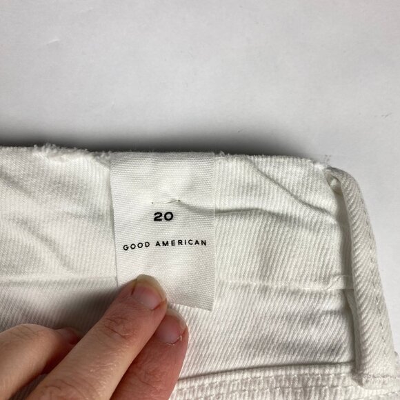 NWT Good American Jeans Women's Size 20 Good '90s Duster Natural Fray White - Picture 8 of 16